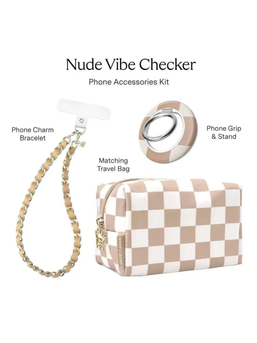 Velvet Caviar Large Gift Set Nude Vibe Checker NWT